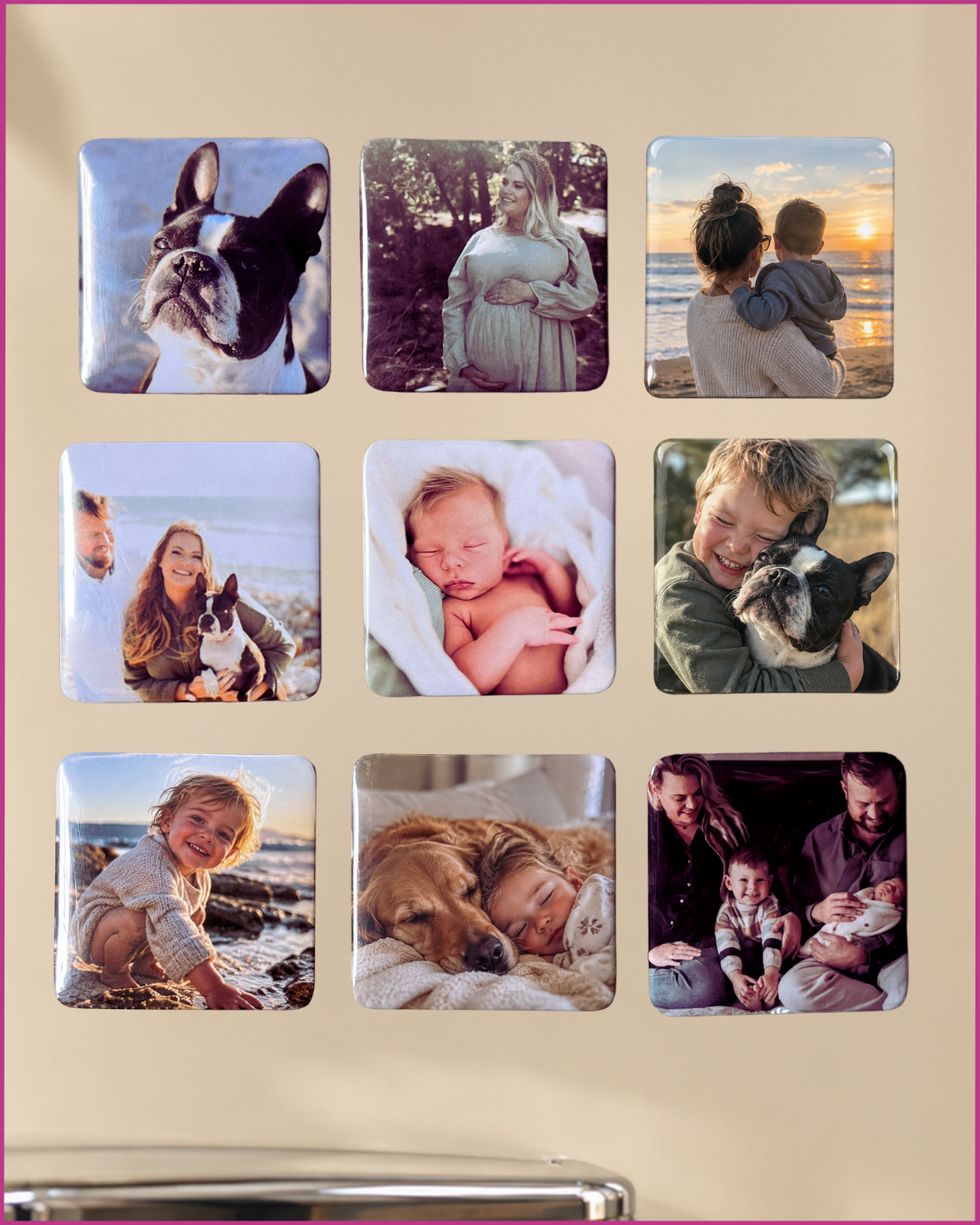 Set of 9 Tiny Keeps Personalised Photo Magnets
